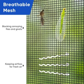 Yescom 16x7 Ft Mesh Magnetic Garage Door Screen Single Car Touch-Less Magnetic Screen Door Weighted Bottom for Car Garage Patio Porch