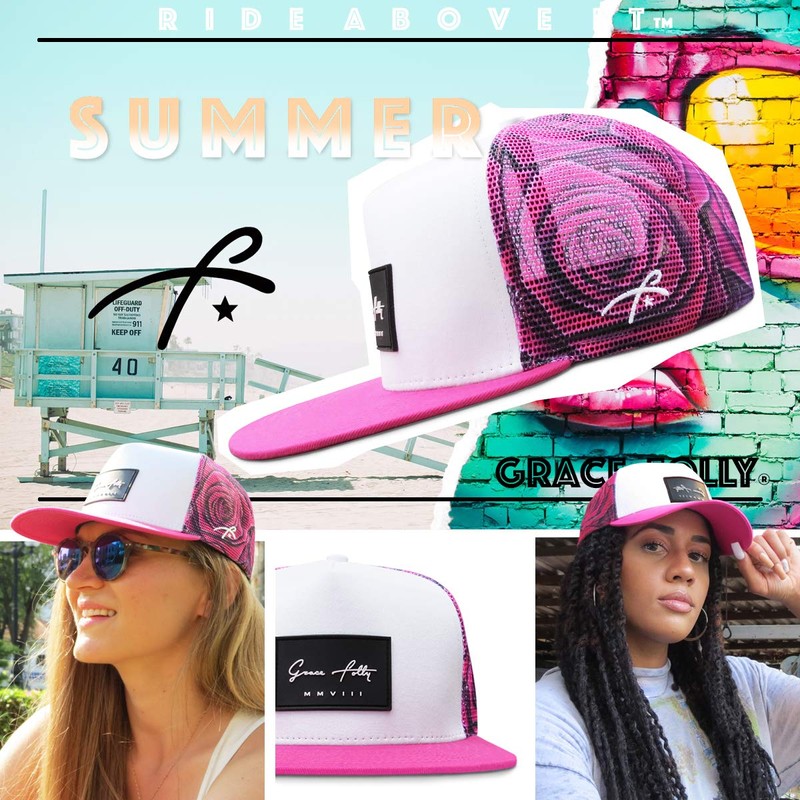 Grace Folly Trucker Hat for Men & Women. Snapback Mesh