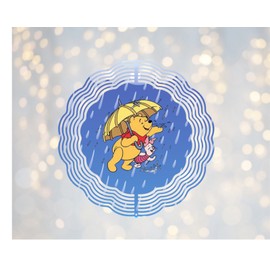 Handmade Winnie The Pooh And Piglet  8inch Round 3D Wind Spinner