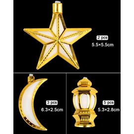 Ramadan Decorations Ramadan Lights, Eid Mubarak Decorations 5.4ft 10 LEDs Ramadan Lantern Star Moon String Lights Ramadan Fairy Lights Eid Decorations for Home Garden Muslim Ramadan Party Decoration