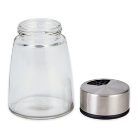 RSVP International Endurance Kitchen Collection Spice & Seasoning Shaker Bottle, Glass & Stainless Steel, Adjustable Screw on Lid, 5 Fl oz Capacity