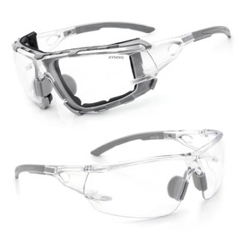 [XYNISQ] Protective Glasses, Anti-Fog Work Envelope Lens, Removable Foam Gasket, Shock Absorbing Safety Glasses, UV Protection