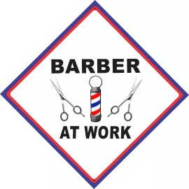 sign chicken BARBER SHOP SIGN - "AT WORK" -  BARBER SUPPLIES, BARBER CHAIR, SALON SUPPLIES