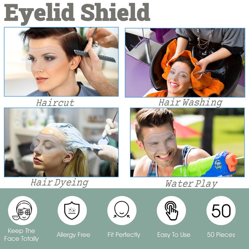 QIOOLEEO 50 Pcs Disposable Shower Face Shield, Eye Shield After