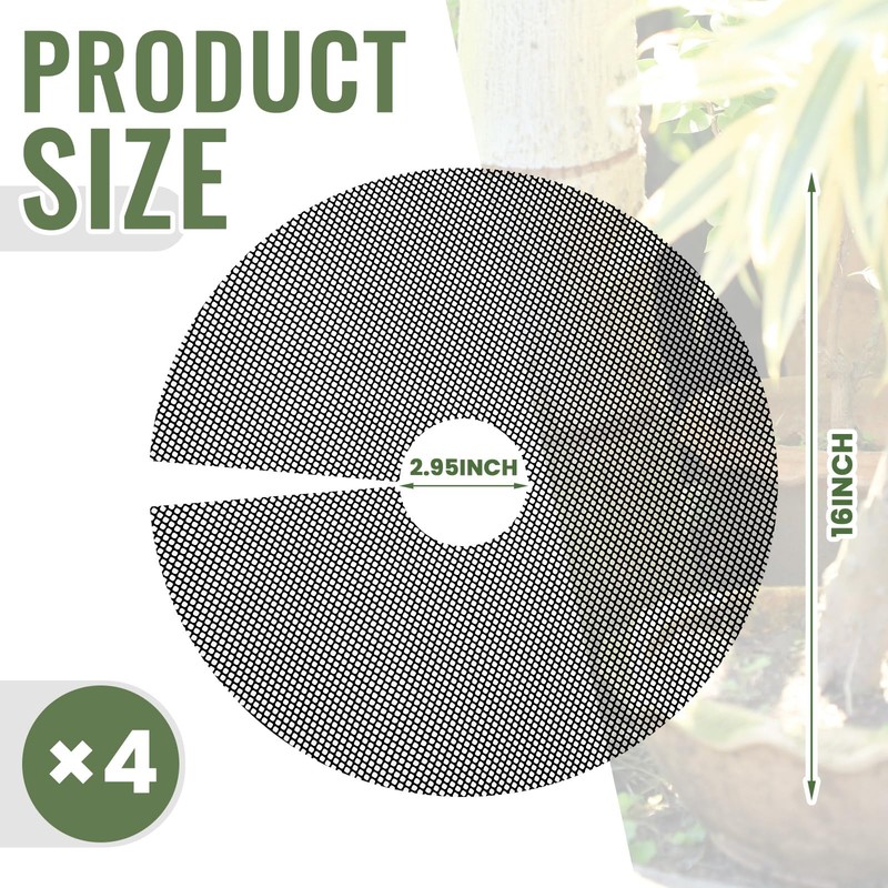 Newtay 4 Pcs 16'' Plant Pot Grid Soil Protector Covers