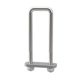 SUPROD U-bolt M10 with clamping plate and stop nuts, Sliphilfe trailer, galvanised steel, M10, LW = 41, LH = 150 mm
