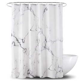 YOSTEV Marble Bathroom Shower Curtain,Grey and White Fabric Shower Curtain with Hooks,Unique 3D Printing,Decorative Bathroom Accessories,Water Proof,Reinforced Metal Grommets,Stall 54x78 Inches