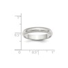 Sterling Silver 4mm Half Round Milgrain Wedding Band Ring