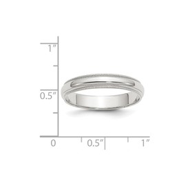 Sterling Silver 4mm Half Round Milgrain Wedding Band Ring