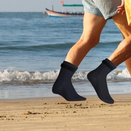 Wvu & Wvo Neoprene Socks, 3 mm Watt Socks, Diving Socks, Non-Slip and Durability for Diving, Snorkelling, Surfing and More Ultimate Water Sports Comfort, black