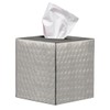 Monarch Abode Hand Hammered Tissue Box Cover Square, Pewter Tissue