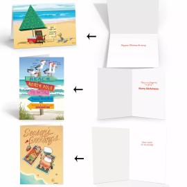 Beach Christmas Cards - Variety Pack of 24 Beach Christmas Cards-81