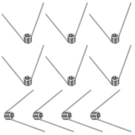 Swpeet 10Pcs 45 Degree Stainless Steel Torsional Springs 1mm Wire Diameter 5mm Outside Diameter, 30mm Tiny Torsional Spring Mechanical Small Torsion Spring for Home Repair Woodworking DIY Project