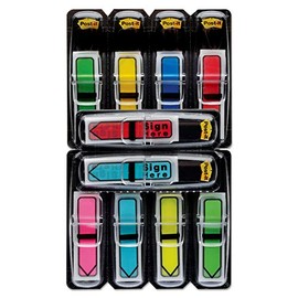 Arrow 1/2 Page Flags, Eight Assorted Colors, 252/Pack"