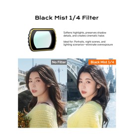 Movmax Magnetic Variable ND&CPL&Black Mist Diffusion 1/4 Filter Set Compatible with DJI OSMO Pocket 3 Creator Combo Accessories,Action Camera 3 Pack Filter Set for Osmo Pocket 3