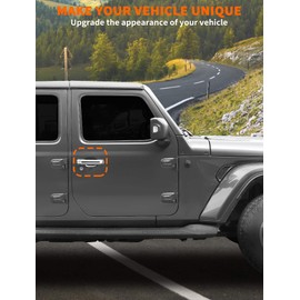 Savadicar 3-Piece Chrome Door Handle Cover Trim Kit for Jeep Wrangler JL JLU 4xe & Gladiator JT 2018-Present – Exterior Handle Cap Accent Accessories