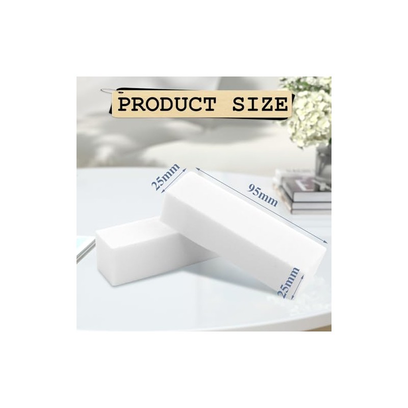 ASelected 24PCS White Nail Buffer Block, Buffer Sanding Block, 20Grit