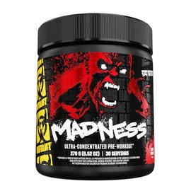 Mutant Madness Pre-Entreno en Polvo con Cafeína, Ponche de Frutas, 225 g  Con L-citrulina malato, beta-alanina CarnoSyn, L-arginina y taurina no...   