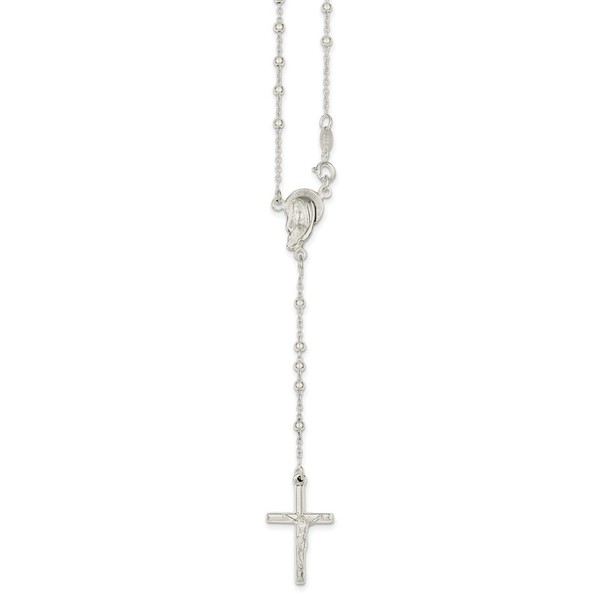 Solid 925 Sterling Silver Crucifix Cross Necklace Chain 24"