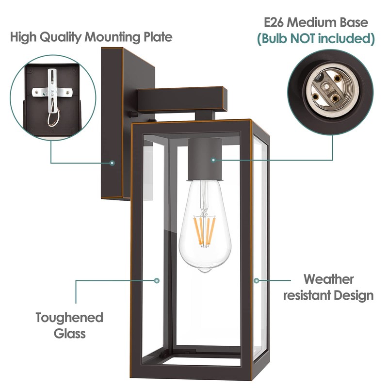 MAXvolador Outdoor Wall Sconce, Large Exterior Waterproof Wall Lantern Light