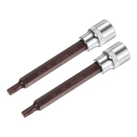 sourcing map 3/8-Inch Drive T30 Torx Bit Socket S2 Steel Cr-V 100mm Length 2 Pcs