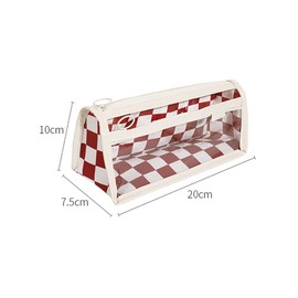JIHUOO Checkered Pencil Case Pouch Clear Large Capacity Pen Case Bag Transparent Stationery Organizer Bag Box Holder for Teenage Girls Boys