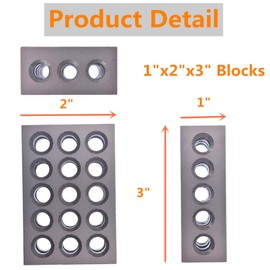 findmall 1-2-3 Blocks 0.0001 Ultra Precision 1-2-3 Blocks Set 23 Hole with Screws Hex Key Plastic Case