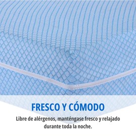 Degrees Home Teide - Mattress Cover - 90cm Mattress Protector - Zip Mattress Cover - Anti Mite Mattress Protector - 90cm Bed - Blue
