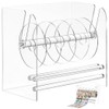 YOFAPA Clear Label Roll Holder, Transparent Acrylic Tape Dispenser, Adjustable