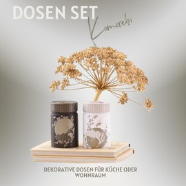 Komorebi Tin 150 g Each Set of 2 with Light and Shadow Motifs Elaborately Varnished Inner Lid and Slip Lid Tea Coffee Container Diameter 7.5 cm Height 11.7 cm Volume Approx. 520 ml