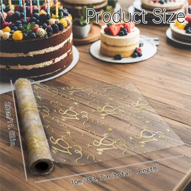 Table Runner for 18 Birthdays 28 cm x 10 m Gold Table Runner Roll Shiny Gold Foil Table Decoration Table Runner Made of Decorative Fabric Mesh Happy Birthday Table Runner for Party Gifts DIY Crafts