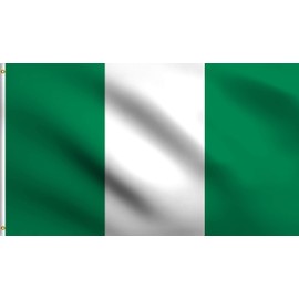 DMSE Nigeria Nigerian National Flag 3X5 Ft Foot 100% Polyester 100D Flag UV Resistant (3' X 5' Ft Foot)