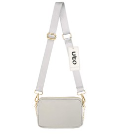 UTO Crossbody Bags for Women Multipurpose Ladies Shoulder Handbags Separable Golden Chain Strap Small Pouch Nylon Grey
