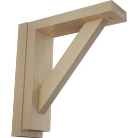 2 1/2"W x 8 3/4"D x 8 1/4"H Traditional Shelf Bracket, Rubberwood