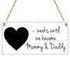 Mummy & Daddy to Be Baby Countdown Chalkboard Plaque -