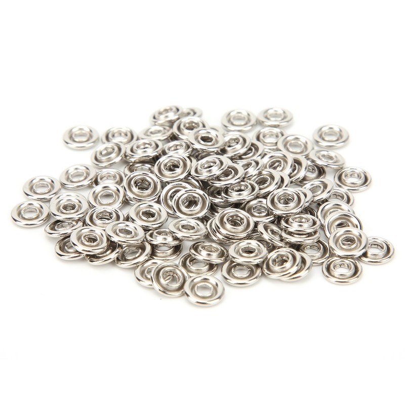 100 Set Snap Button Colorful Brass Prong Press Stud Sewing