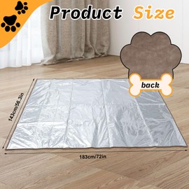 Kigley 1 Pcs Pet Deterrent Mat to Keep Dogs Off Couch, Non-Electric Cat & Dog Deterrent Mat Pain Free Couch Covers to Keep Pets Off Furniture Bed Indoor (72" × 56.3",Brown)