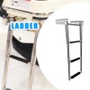 3-Step Under Platform Telescoping Slide Mount Boat Boarding Ladder Stainless