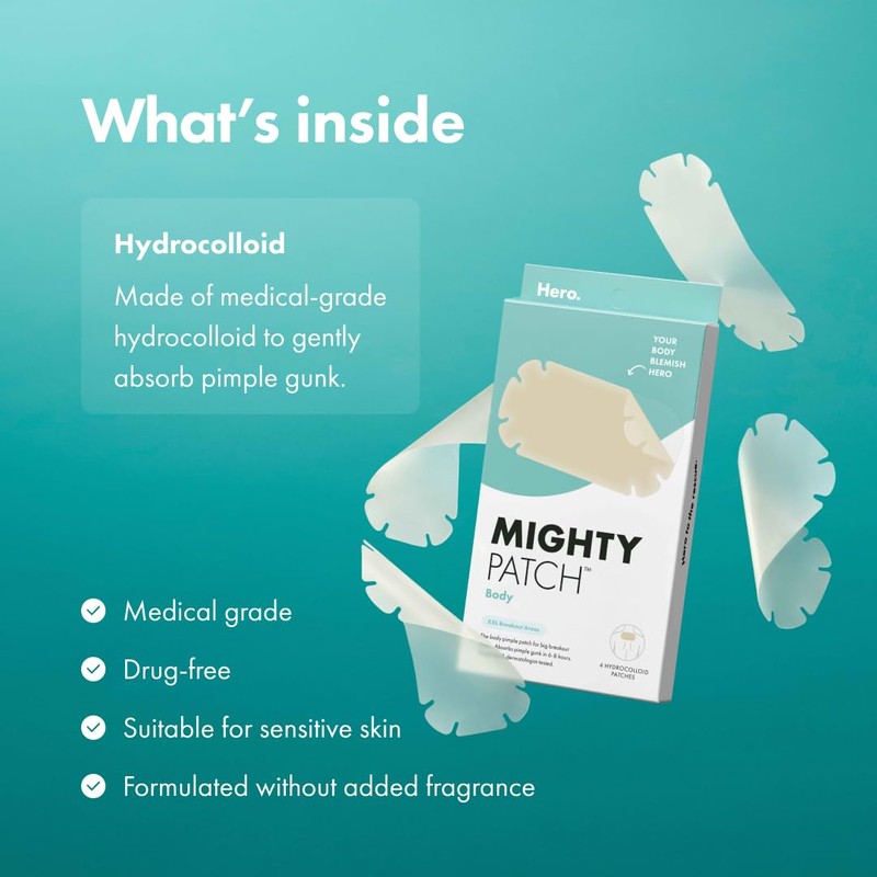 Mighty Patch Hero Cosmetics Body Patch– The XXL Hydrocolloid Patch