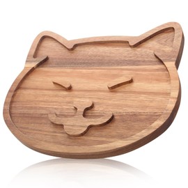 Funny Wooden Charcuterie Board Cute Cat Cheese Boards Cookie Plate for Kitchen Decor Unique Acacia Wood Serving Dish Cake Christmas Charcuterie Board for Women Gifts Dessert Platter Dinner Plates