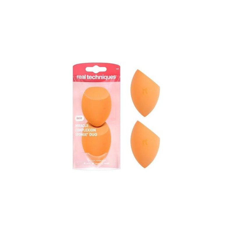 Real Techniques, Paquete de 2 Esponjas Miracle Complexion, Esponja de