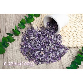 ZHIYUXI Amethyst Crystal Chips Fish Tank Gravel Vase Filler Stones Bulk Crushed Crystals Gemstone Polished Natural Quartz Stone Healing Crystals Glass Stones Fish Rocks
