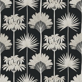NuWallpaper Kentia Black Peel and Stick Wallpaper, NUS6190