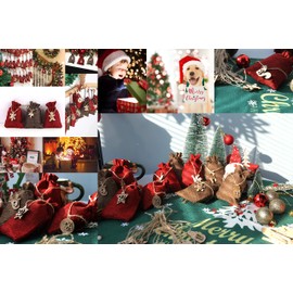 24 Advent Calendar for Filling Fabric Bags Christmas Gift Bags Wooden Pendant Advent Calendar Mini Wooden Pegs Christmas Calendar Bags Gift Bag DIY Deco Christmas Calendar