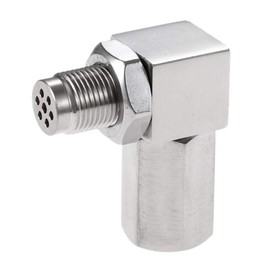 SURIEEN O2 Oxygen Sensor Spacer, 90 Degree Stainless Oxygen Sensor Spacer Connector Adapter M18 x 1.5, Right-Angle Connector Adapter O2 Sensor Spacer, Car Universal CEL Bung Fix Check Engine Light