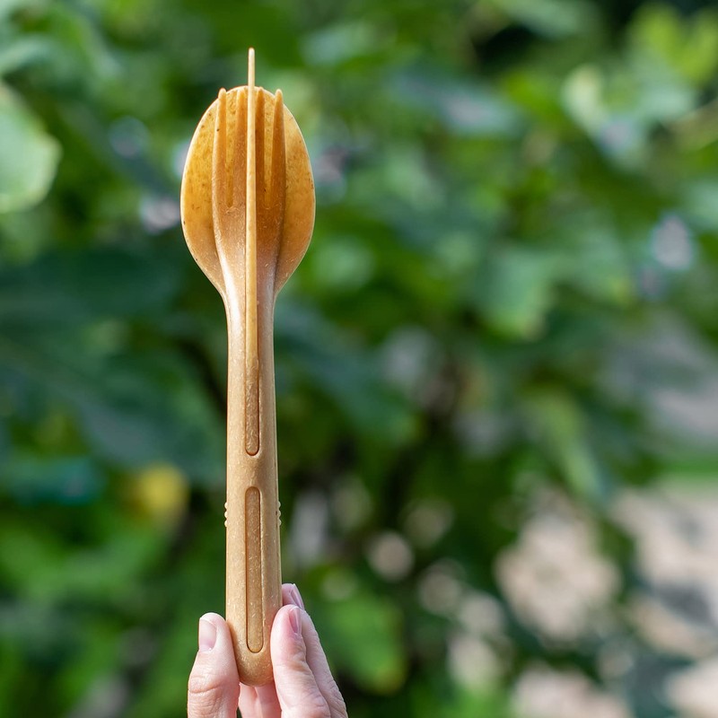 koziol Cutlery 3-Piece Klikk Natural Wood