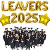 XINDY Gold Leavers 2025 Balloons, Congratulations Leavers 2025 Decorations Graduation