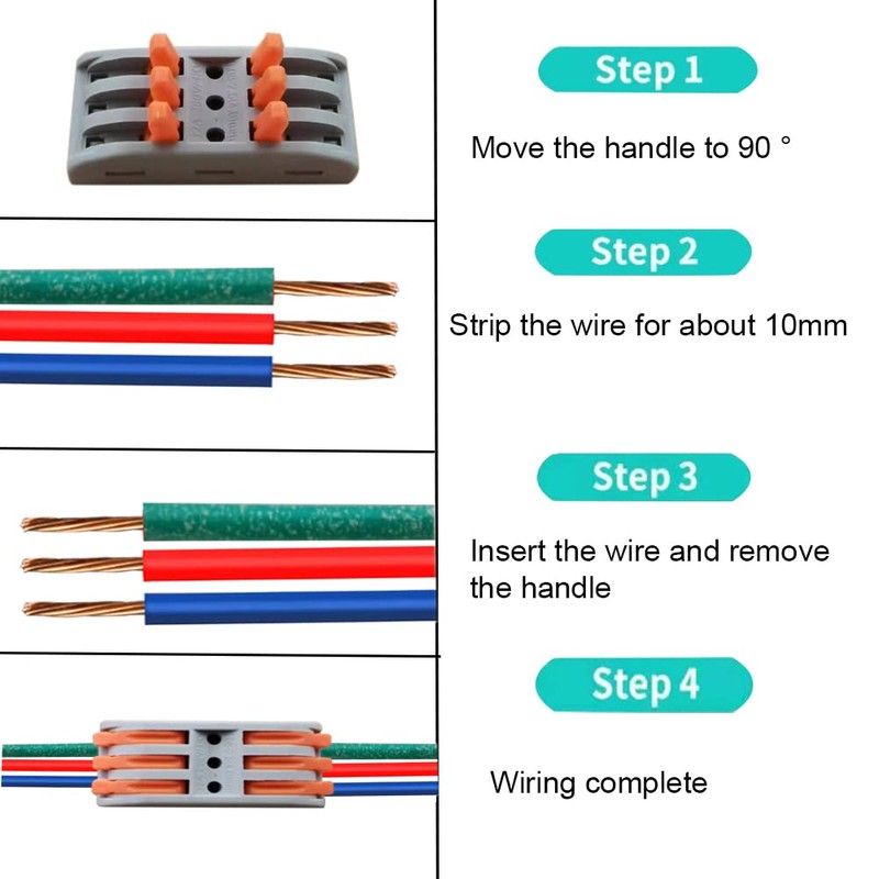 HENGXIA 15Pcs Wire Connectors 3 Conductor Compact Splicing, 3 Circuit