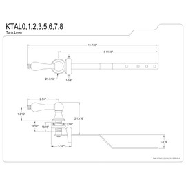 Kingston Brass KTAL3 Victorian Toilet Tank Lever, Antique Brass