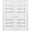 Solid French Double Doors Frosted Glass | Quadro 4266 White